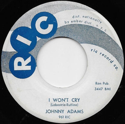 Johnny Adams : I Won't Cry / Who You Are (7")
