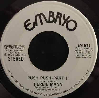 Herbie Mann : Push Push - Part I (7", Single)