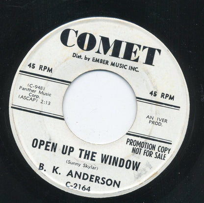 B. K. Anderson : Open Up The Window / Mother-In-Law Cha Cha (7", Single, Promo)