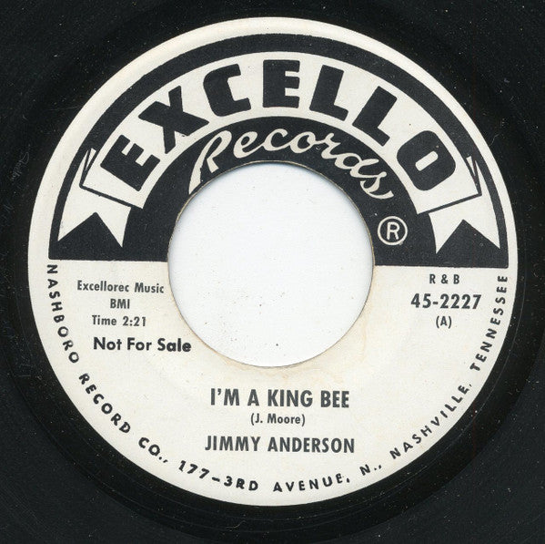 Jimmy Anderson (4) : I'm A King Bee / Going Through The Park (7", Promo)