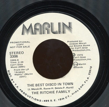 The Ritchie Family : The Best Disco In Town (7", Promo, Styrene)