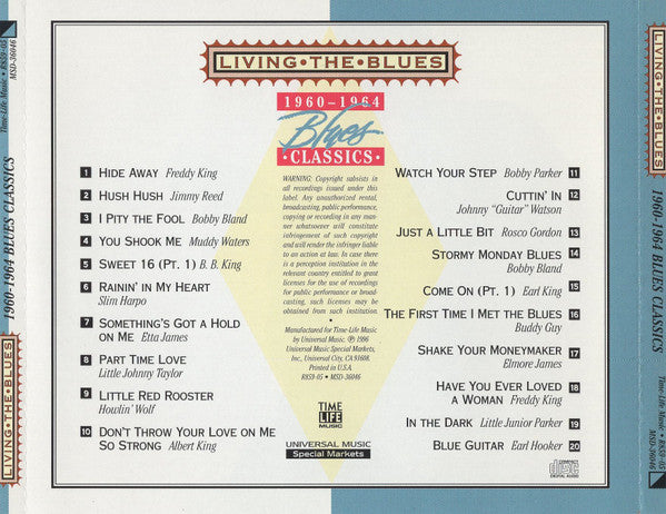 Various : Living The Blues - 1960-1964 Blues Classics (CD, Comp, RE, RM)