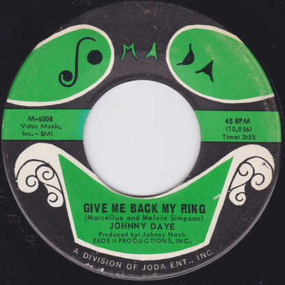 Johnny Daye : Marry Me / Give Me Back My Ring (7", Single)