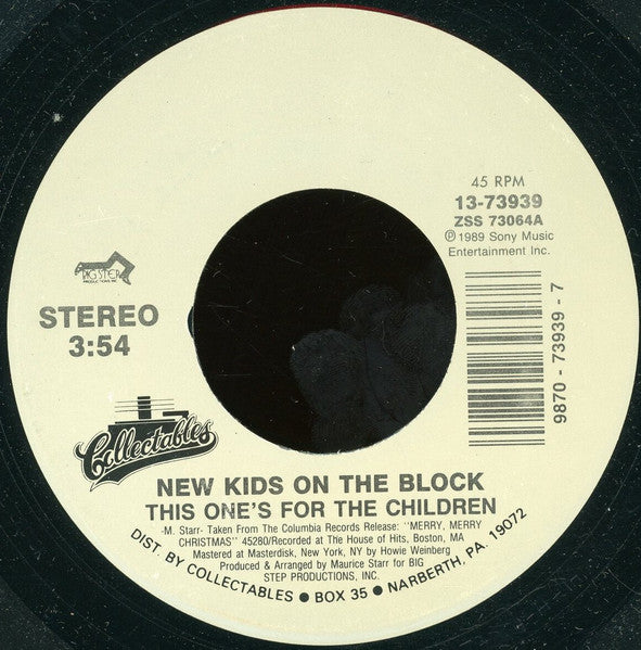 New Kids On The Block : This One's For The Children (7", RE)