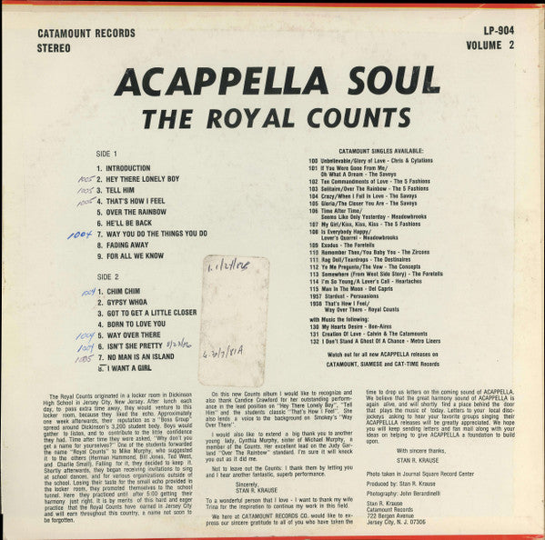 The Royal Counts : The Royal Counts Sing Acappella Soul Vol.2 (LP, Album)