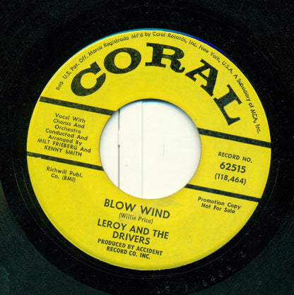 Leroy & The Drivers : Blow Wind / L-O-V-E (7", Single, Promo)