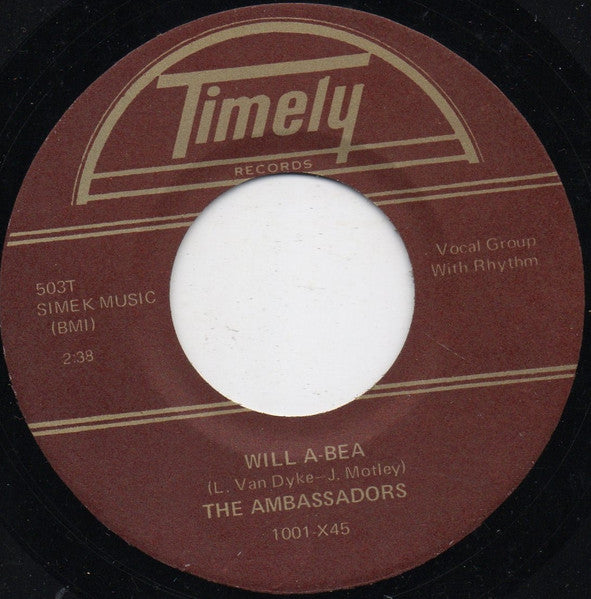 The Ambassadors (15) : Darling I'm Sorry (I Made You Cry) / Will A-Bea (7", RE, Unofficial)