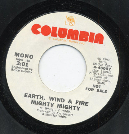 Earth, Wind & Fire : Mighty Mighty  (7", Single, Promo, Styrene)