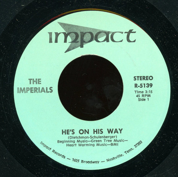 Imperials : He's On His Way (7")