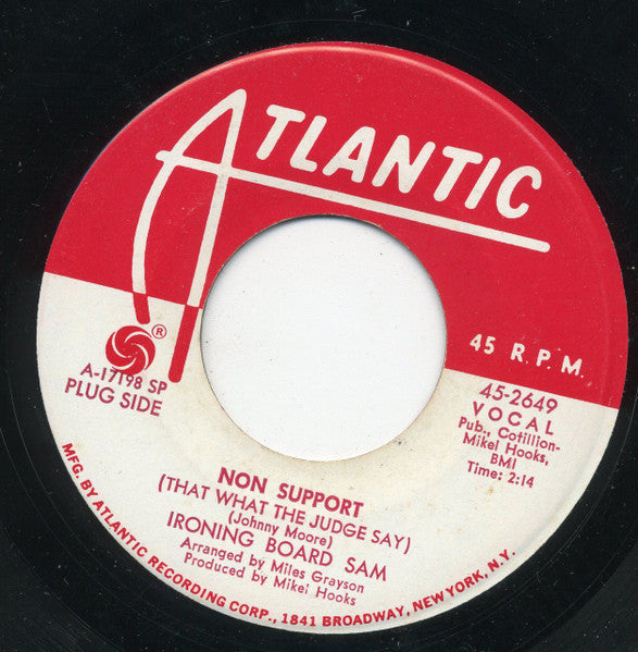 Ironing Board Sam : Non Support (That What The Judge Say) (7", Promo, Spe)
