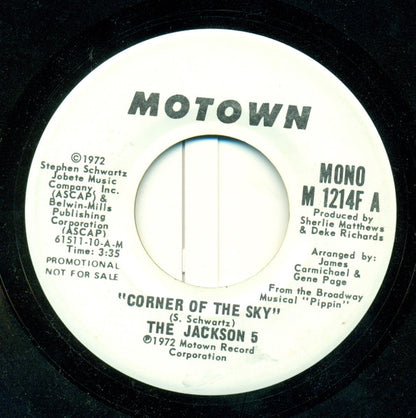 The Jackson 5 : Corner Of The Sky (7", Mono, Promo)