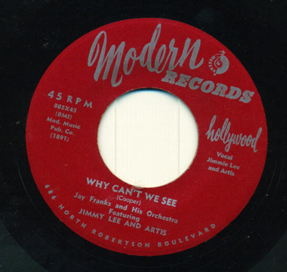 Jay Franks and His Orchestra Featuring Jimmy Lee & Artis : Let's Talk It Over Baby / Why Can't We See (7", Single)