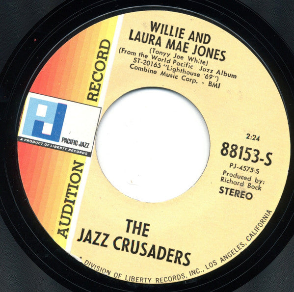 The Crusaders : Get Back / Willie And Laura Mae Jones (7", Promo, Styrene, All)
