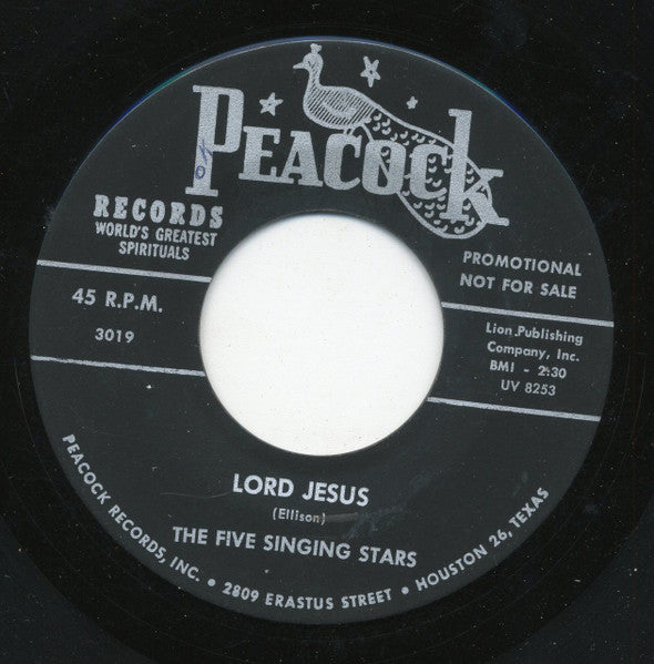 The Five Singing Stars : Lord Jesus / Come On Jesus (7", Single, Promo)