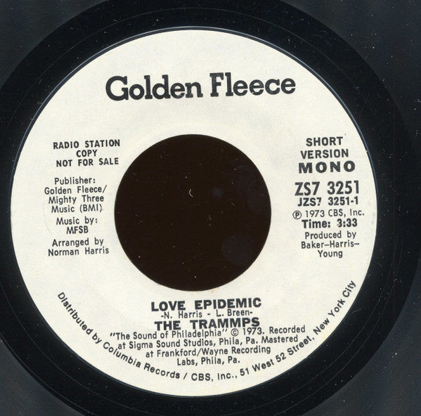 The Trammps : Love Epidemic (7", Mono, Promo, Styrene)