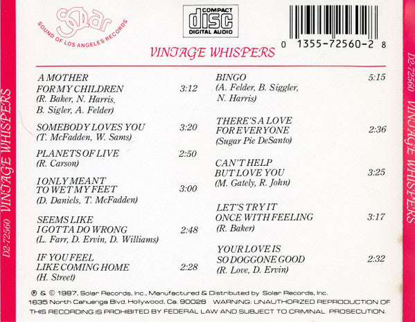 The Whispers : Vintage Whispers (CD, Comp)