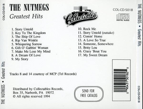 The Nutmegs : Greatest Hits (CD, Comp)