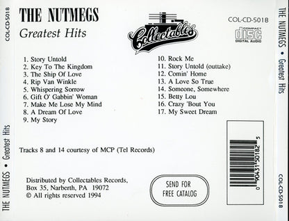 The Nutmegs : Greatest Hits (CD, Comp)