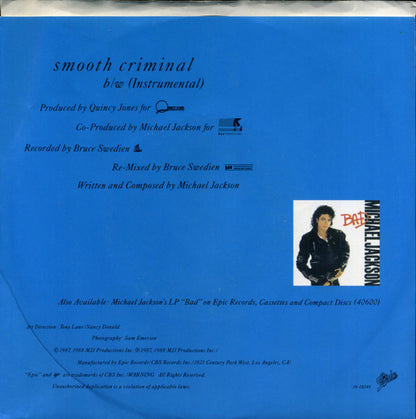 Michael Jackson : Smooth Criminal (7", Single)