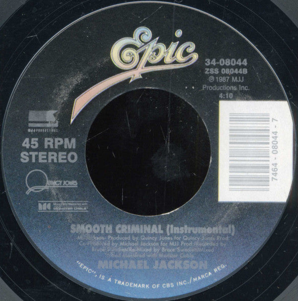 Michael Jackson : Smooth Criminal (7", Single)