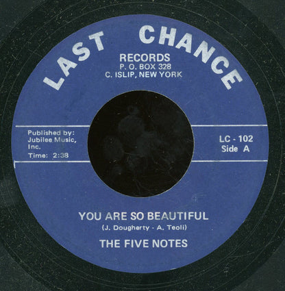 The 5 Notes : You Are So Beautiful / Broken Hearted Baby  (7", Unofficial)