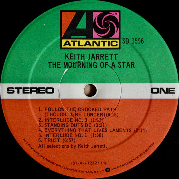 Keith Jarrett : The Mourning Of A Star (LP, Album, PR)
