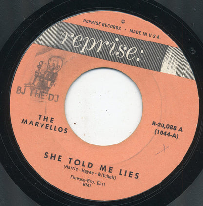 The Marvellos : She Told Me Lies / Salty Sam (7", Single, Styrene)