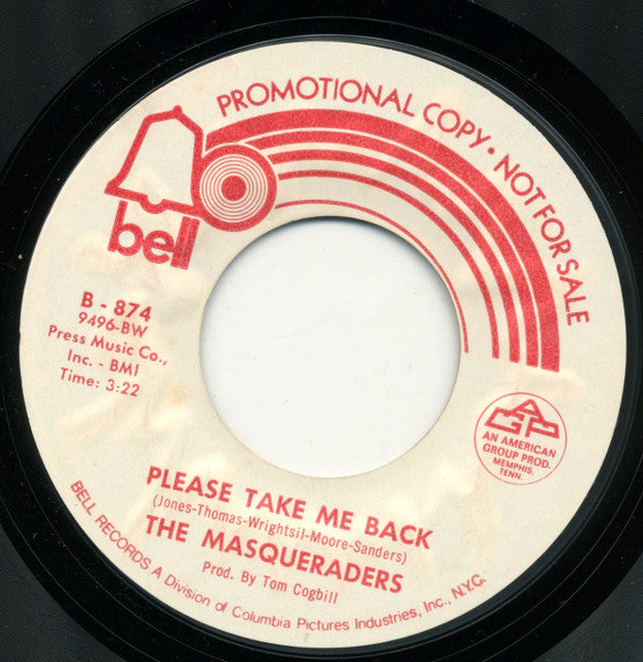 The Masqueraders : How Big Is Big / Please Take Me Back (7", Single, Promo, Styrene)