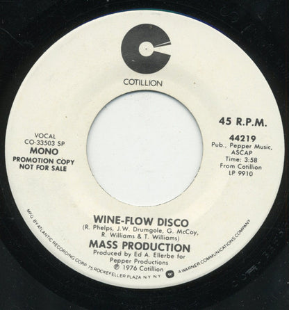 Mass Production : Wine-Flow Disco  (7", Single, Mono, Promo, SP)