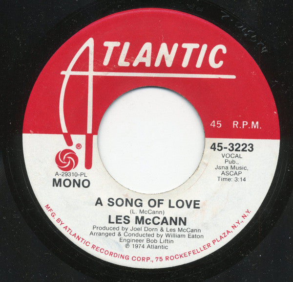 Les McCann : A Song Of Love (7", Mono, M/Print, Promo)