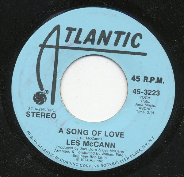 Les McCann : A Song Of Love (7", Mono, M/Print, Promo)