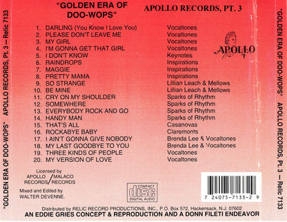 Various : The Golden Era Of Doowops: The Groups Of Apollo Records Part 3 (CD, Comp)
