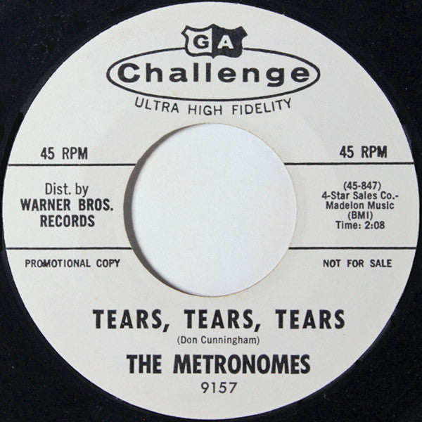 The Metronomes (9) : Tears, Tears, Tears / Hat Time (7", Single, Promo, Styrene)