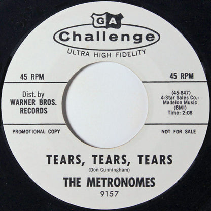 The Metronomes (9) : Tears, Tears, Tears / Hat Time (7", Single, Promo, Styrene)
