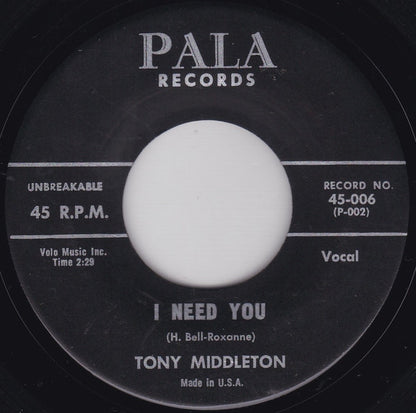 Tony Middleton : Untouchable / I Need You (7", Single)