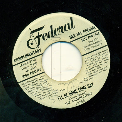 The Midnighters : Come On And Get It / I'll Be Home Some Day (7", Single, Promo)