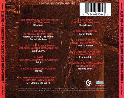 Various : Club Epic (A Collection Of Classic Dance Mixes) Volume 4 (CD, Comp, RM)