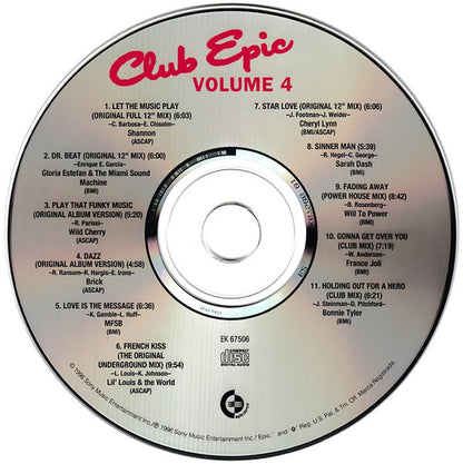Various : Club Epic (A Collection Of Classic Dance Mixes) Volume 4 (CD, Comp, RM)