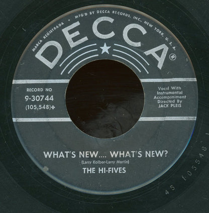 The Hi-Fives (4) : Lonely / What's New...What's New? (7")
