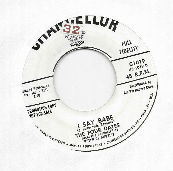 The Four Dates : Hey, Roly Poly / I Say Babe (7", Promo)