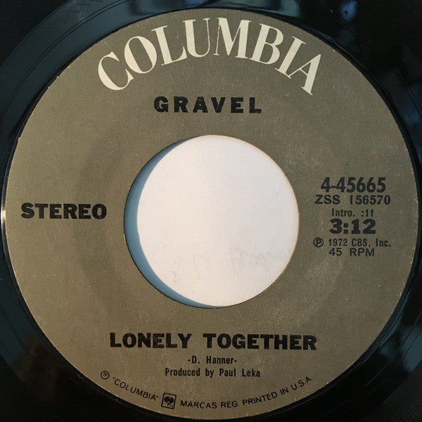 Gravel (8) : Lonely Together / Cell Block Number 5 (7", Styrene)
