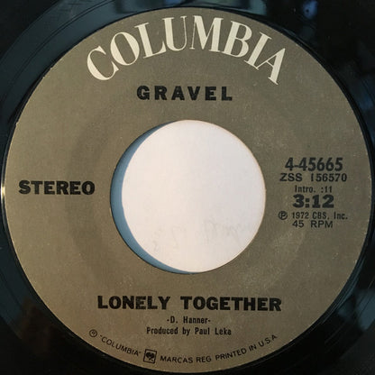 Gravel (8) : Lonely Together / Cell Block Number 5 (7", Styrene)