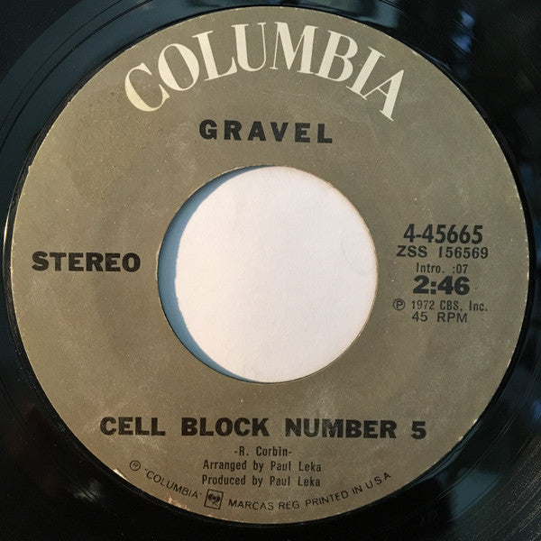 Gravel (8) : Lonely Together / Cell Block Number 5 (7", Styrene)