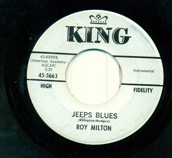 Roy Milton : Jeeps Blues / R.M. Blues (7", Single, Promo)