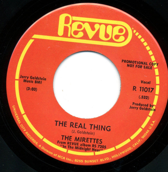 The Mirettes : The Real Thing (7", Single, Promo)