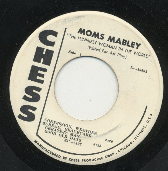 Moms Mabley : The Funniest Woman In The World (Edited For Air Play) (7", EP, Promo)