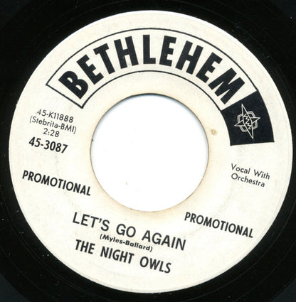 The Night Owls (5) : Let's Go Again (7", Single, Promo)