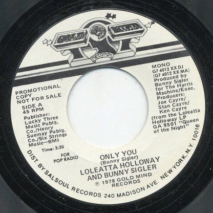 Loleatta Holloway & Bunny Sigler : Only You (7", Mono, Promo, Styrene)