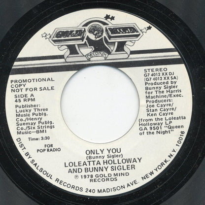 Loleatta Holloway & Bunny Sigler : Only You (7", Mono, Promo, Styrene)