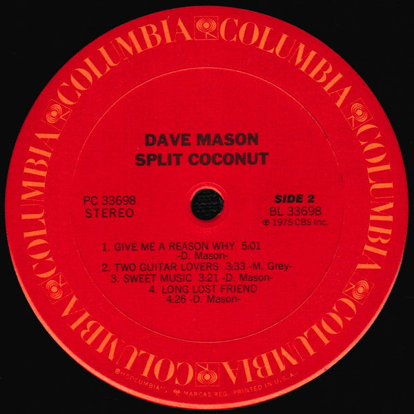 Dave Mason : Split Coconut (LP, Album, Pit)